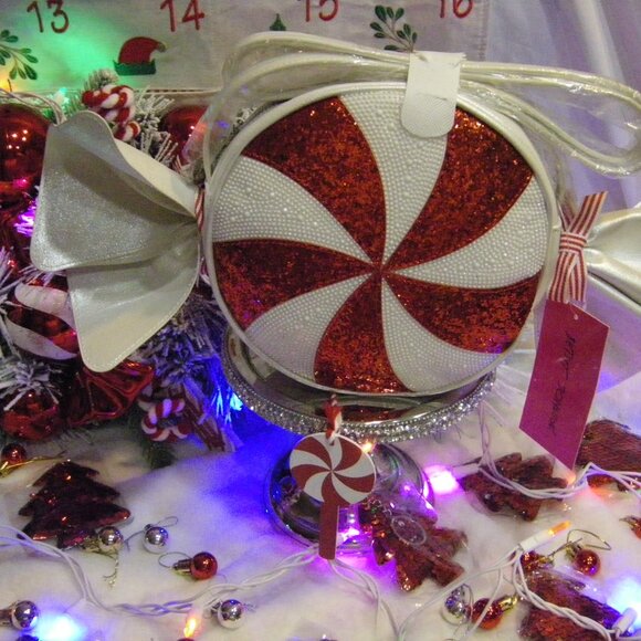 Betsey Johnson Starlight Starbright White Frost Peppermint Candy Crossbody Bag - Picture 16 of 16